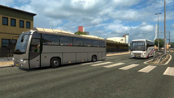 Мод новых автобусов в трафике для ETS 2